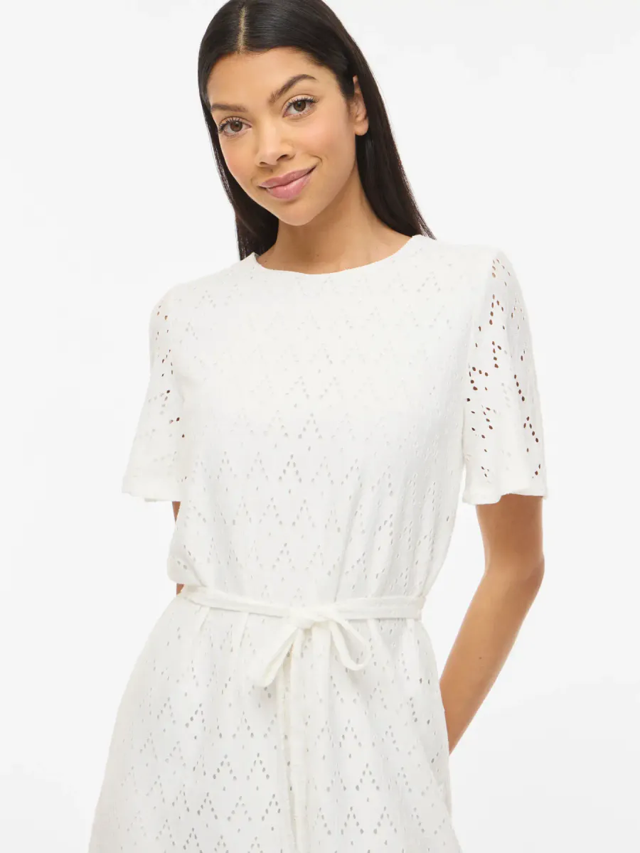 VIAMALINA O-NECK S/S DRESS/VOL/PB