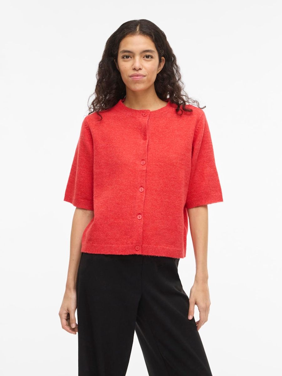 VILIGA 2/4 O-NECK KNIT CARDIGAN HIBISCUS