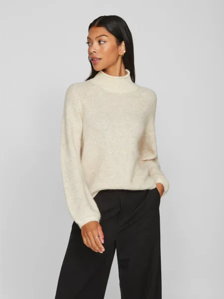 Hovedbilde VILORY HIGH NECK L/S KNIT TOP NEW EGGNOG NATURAL ...