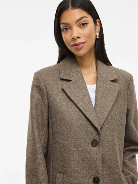 Hovedbilde VICLAUDIA BUTTON COAT FALCON MELANGE