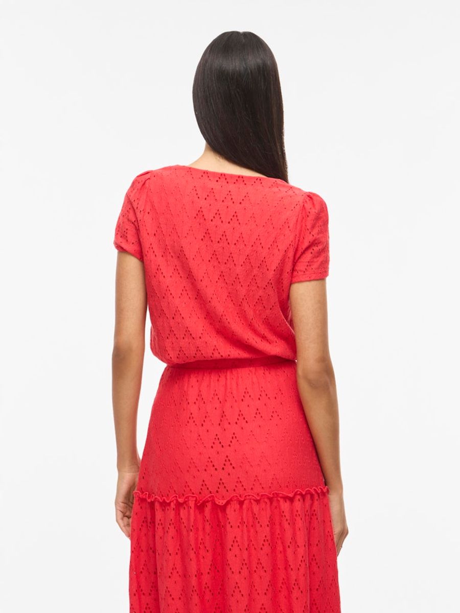 VIAMALINA O-NECK S/S DRESS/VOL/PB