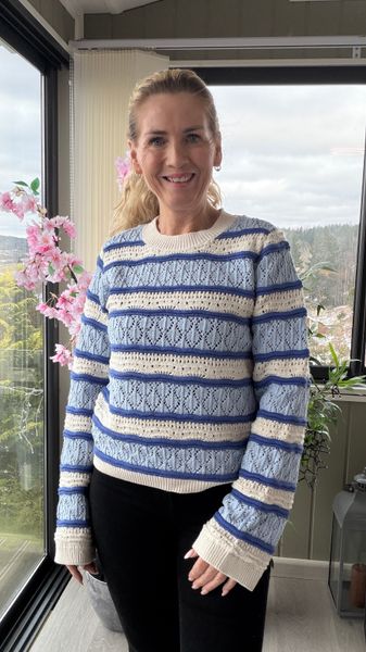Hovedbilde YASBLUMI LS KNIT PULLOVER STRIPES BLUE MIX