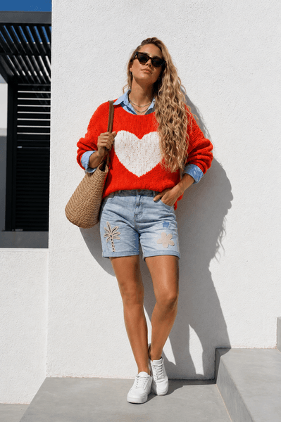 Hovedbilde MAGLIE HEART SWEATER ORANGE