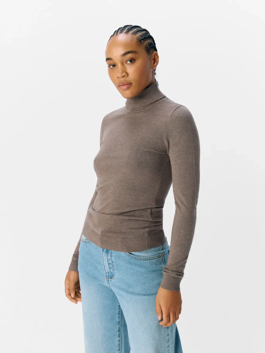 OBJTHESS ROLLNECK L/S KNIT PULLOVER MOREL 