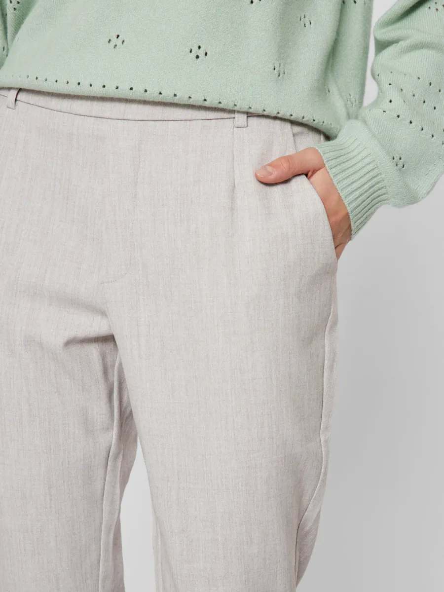 VIVARONE  NEW HW SLIM PANT LIGHT GREY MELANGE