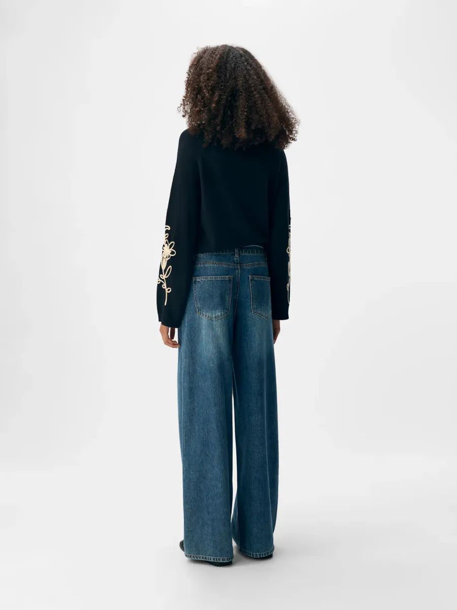 OBJROSIE MW WIDE JEANS MEDIUM BLUE