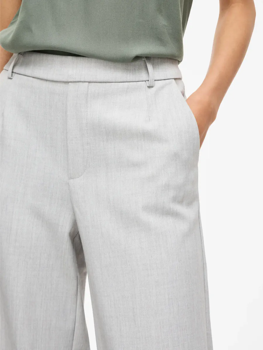 VIVARONE HW WIDE PANT  LIGHT GREY MELANGE