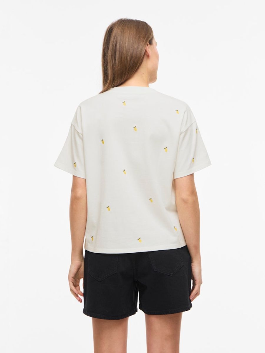 VIMONIE EMB O - NECK SS LEMON