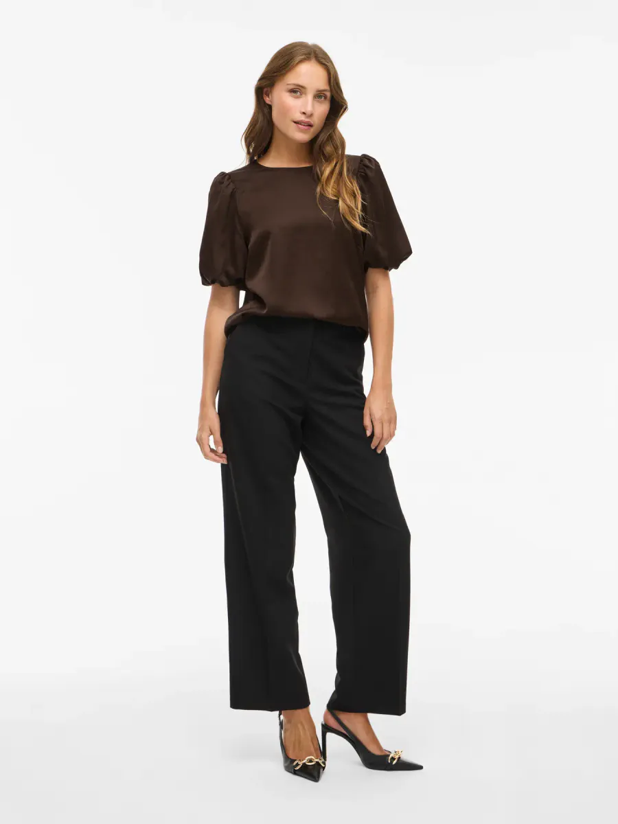 VIELLETTE 2/4 SATIN PUFF TOP 