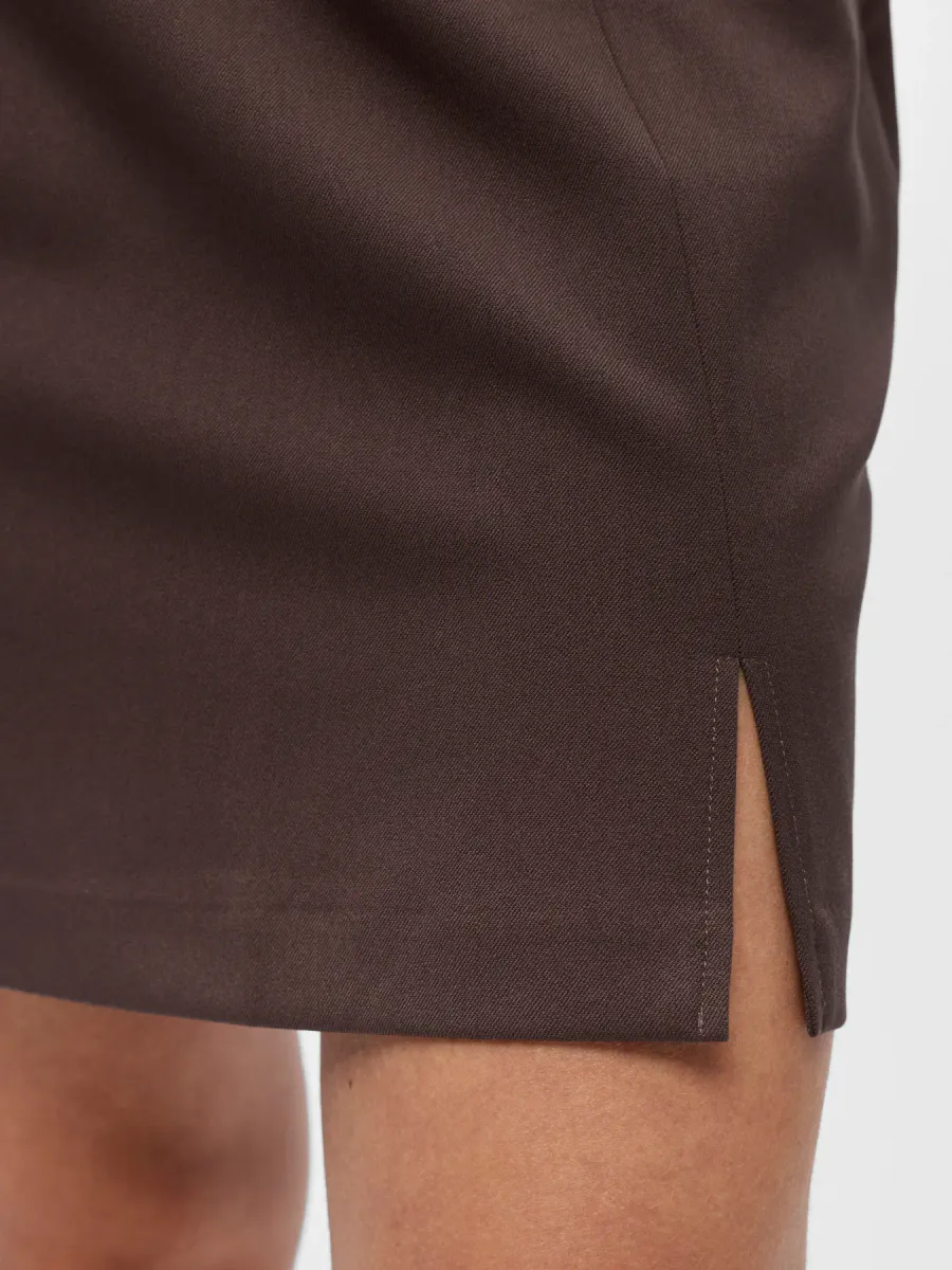 OBJLISA MINI SKIRT SEAL BROWN