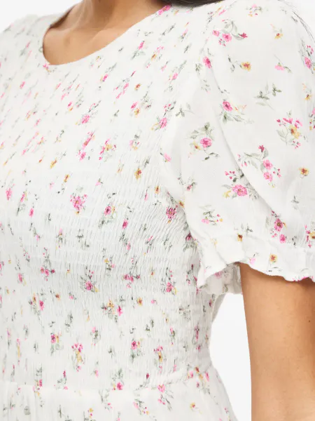 Hovedbilde VIGREIS S/S O-NECK ANKLE DRESS/RN PINK FLOWERS