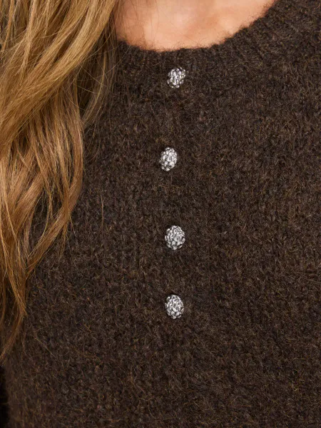 Hovedbilde VIBOWS 3/4 KNIT CARDIGAN COFFE BEAN