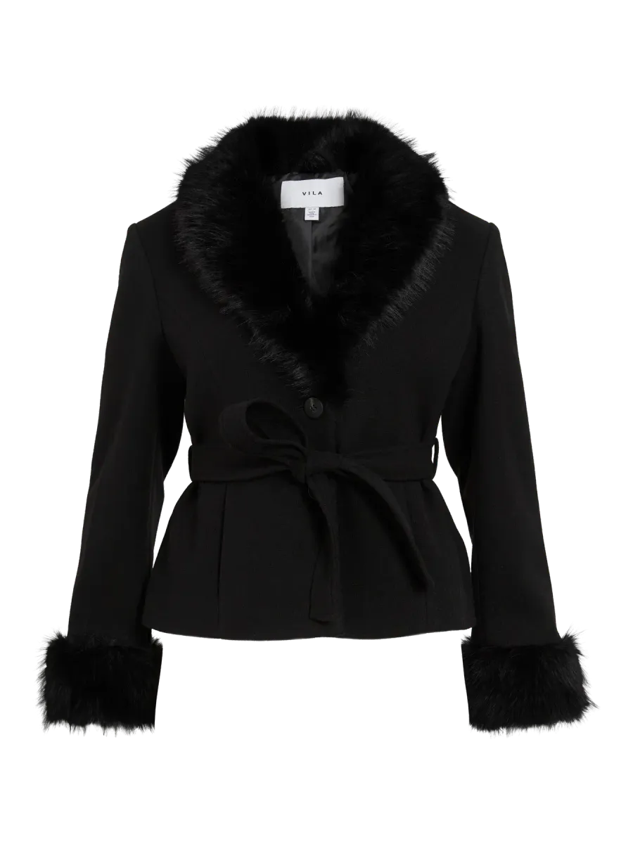 VIMETIL L/S BELTED SHORT COAT/KA
