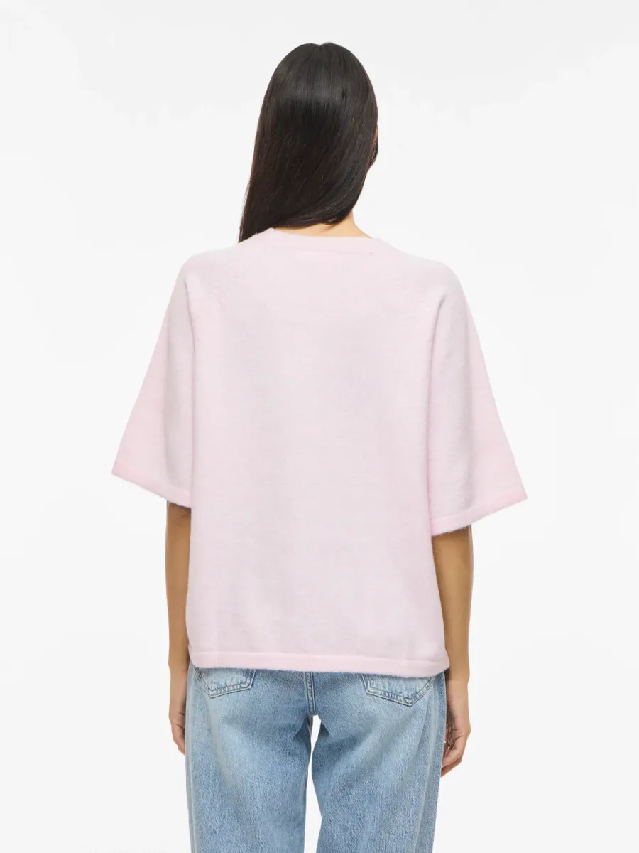 VILIGA 2/4 O-NECK KNIT TOP CHERRY BLOSSOM
