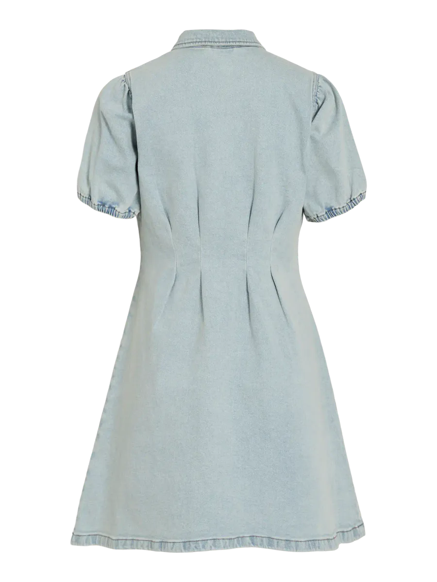  VISOL L/S PLEAT DENIM DRESS MBD/LN