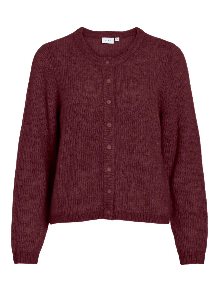 VILORY O-NECK L/S KNIT CARDIGAN PORT ROYAL MELANGE