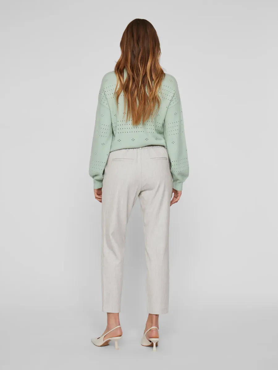 VIVARONE  NEW HW SLIM PANT LIGHT GREY MELANGE