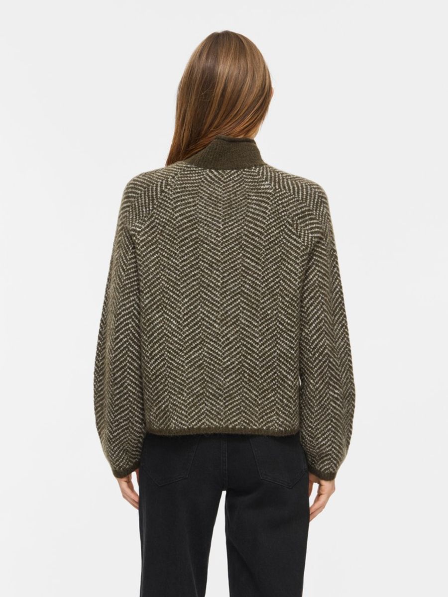 VILORY HIGH NECK L/S KNIT TOP FORREST NIGHT