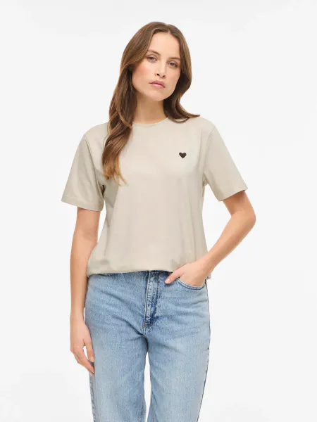 Hovedbilde VINORA S/S T-SHIRT  BEIGE HEART