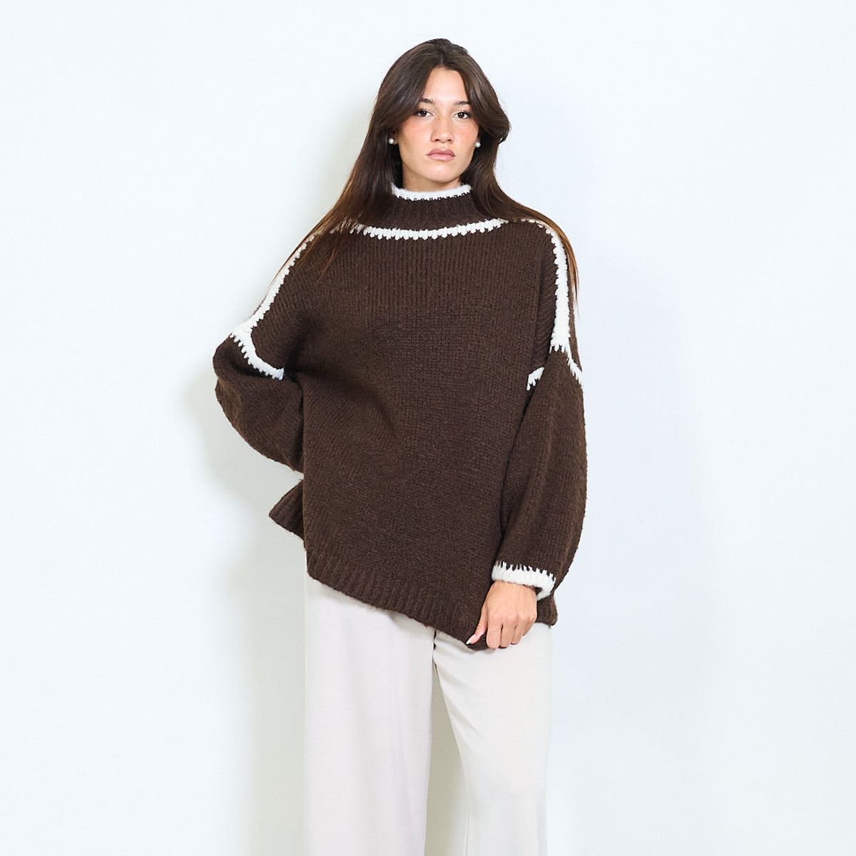 SOFIA KNIT SWEATER BROWN
