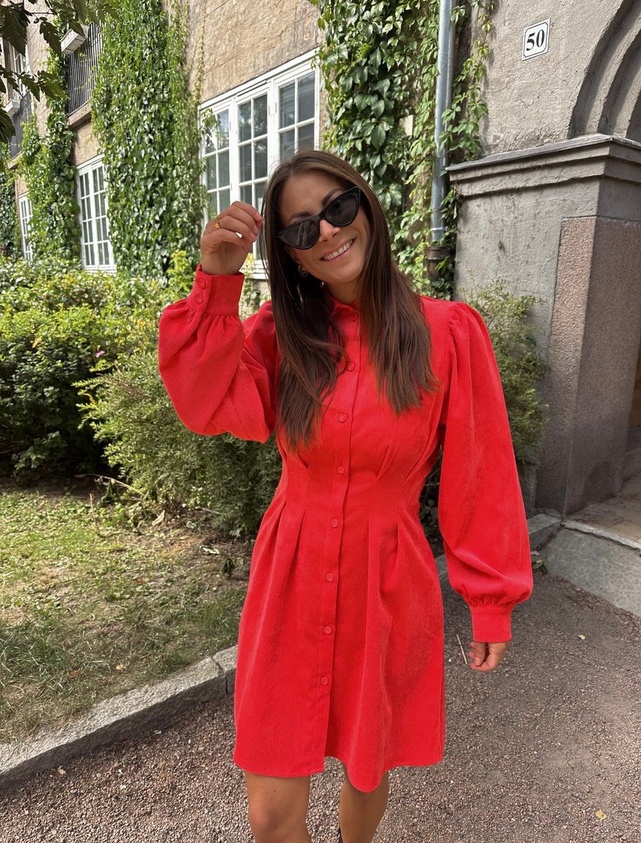  VICORDU L/S SHIRT DRESS HIBISCUS