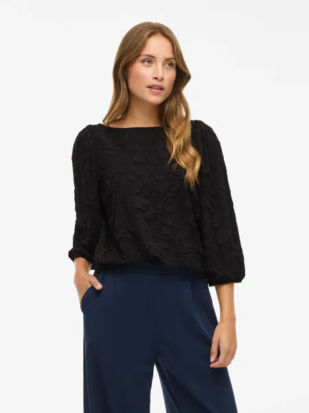 Hovedbilde VIDEVERA BOATNECK 3/4 TOP/R BLACK BEAUTY