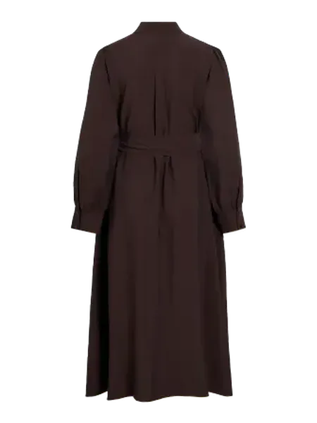 Hovedbilde  VIALINIA CAROL L/S MIDI SHIRT DRESS/LN COFFE ...